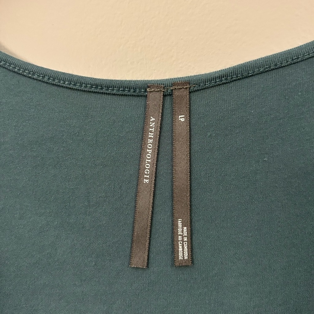 Anthropologie Teal Gemini Dress Large Petite - Picture 4 of 7